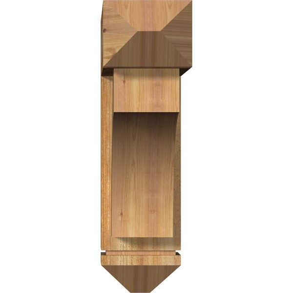 Westlake Arts And Crafts Rough Sawn Bracket W/ Offset Brace, Western Red Cedar, 8W X 28D X 28H